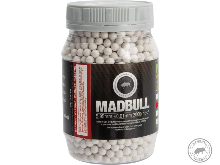 MadBull Premium Match Grade Heavy Weight 6mm Airsoft Sniper BB (White / 2000rd Bottle)