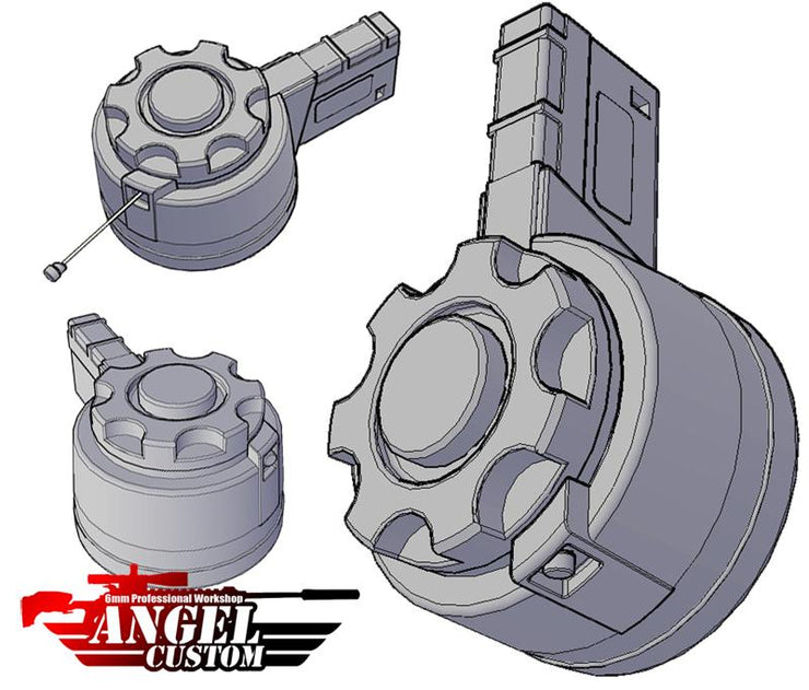 Angel Custom 1500 Round Firestorm Airsoft AEG Drum Flashmag (Vector Adapter)