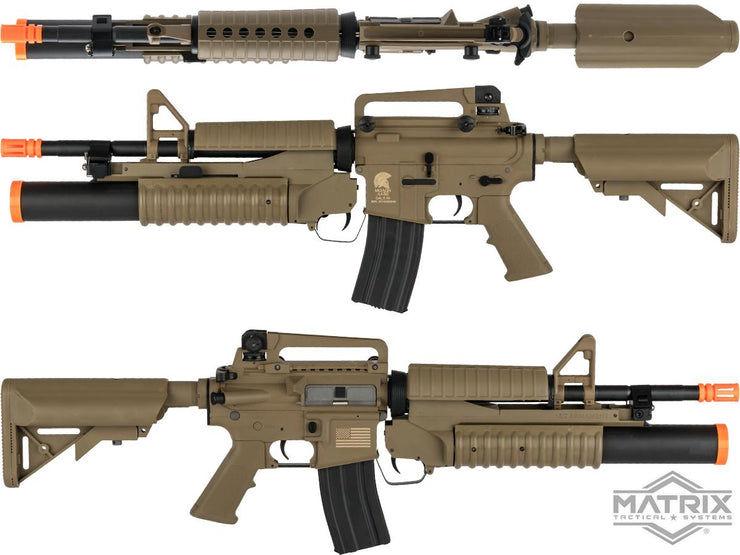 Matrix / S&T Sportsline M4 Airsoft AEG Rifle w/ G3 Micro-Switch Gearbox (Model: M4A1 w/ M203 400 FPS 400 FPS / Dark Earth)