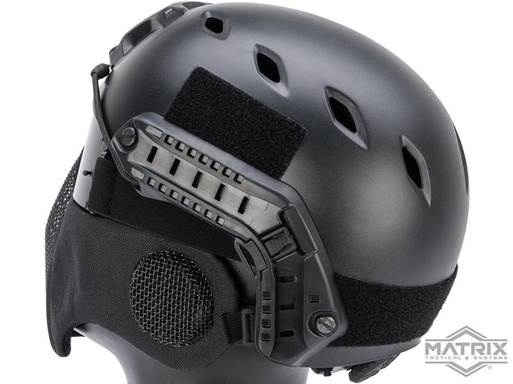 Matrix Carbon Striker Mesh Mask w/ Integrated Mesh Ear Protection (Black)