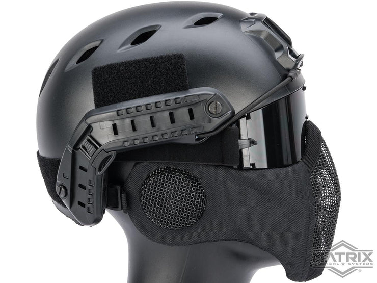 Matrix Carbon Striker Mesh Mask w/ Integrated Mesh Ear Protection (Black)