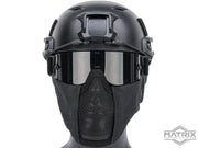 Matrix Carbon Striker Mesh Mask w/ Integrated Mesh Ear Protection (Black)