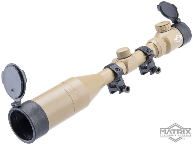 Matrix 3-12x50 Illuminated Reticle Sniper Scope w/ Mounting Rings