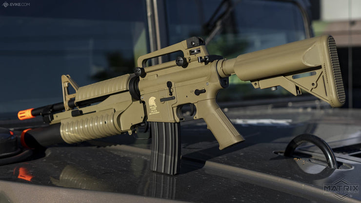 Matrix / S&T Sportsline M4 Airsoft AEG Rifle w/ G3 Micro-Switch Gearbox (Model: M4A1 w/ M203 400 FPS 400 FPS / Dark Earth)