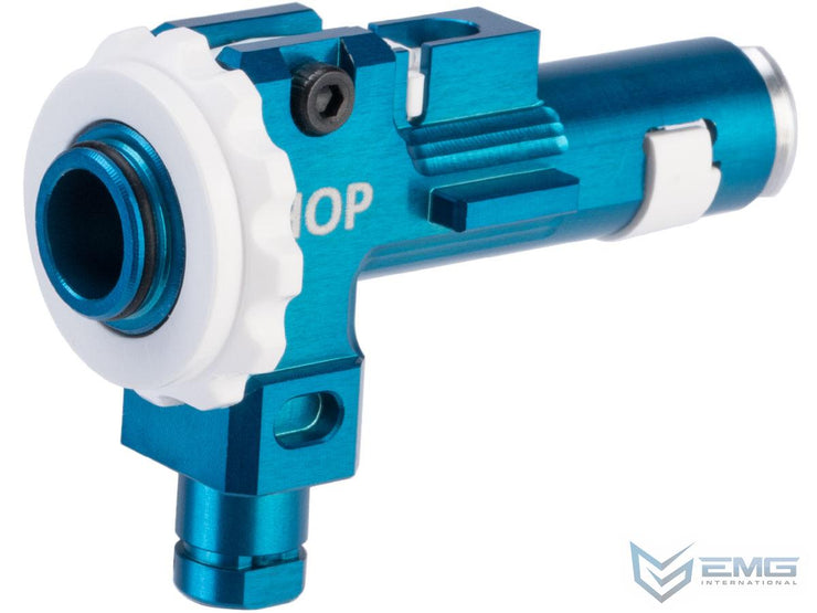 EMG x Retro Arms CNC Machined Aluminum Rotary Hop-Up Unit for M4/M16 Series Airsoft AEGs (Color: Blue)