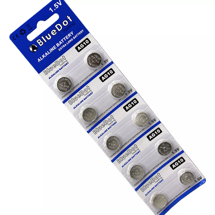 Alkaline Button Cell Batteries (AG10 389A CX189 LR1130W) / 10 pcs