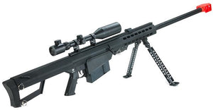 6mmProShop Barrett Licensed M82A1 Long Range Airsoft AEG Sniper Rifle (Black/Full Size)