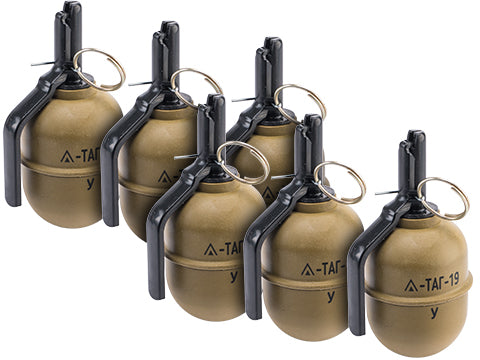 TAGinn TAG-19 Airsoft Pyrotechnic Hand Grenade (Quantity: Set of 6 / Tag-19y Non-BB Version)