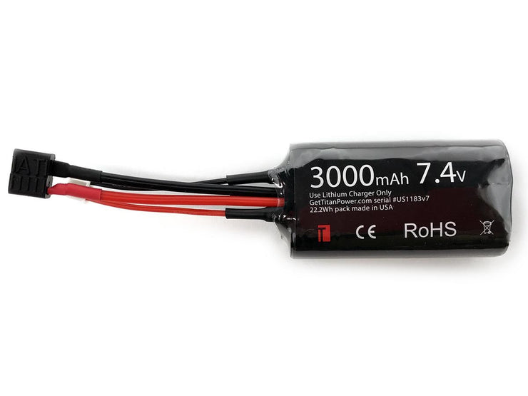 Titan Power 7.4v 3000mAh 16C Brick Type Li-Ion Battery (Connector: Standard Deans)