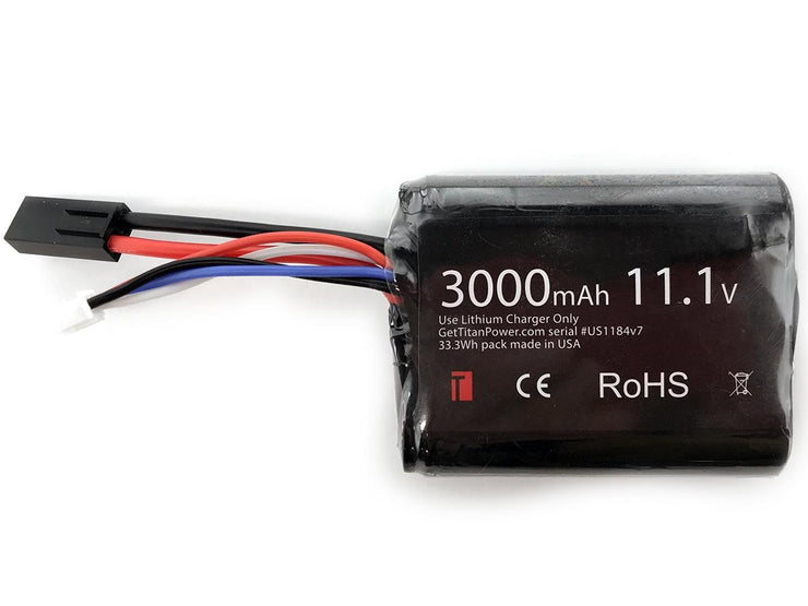 Titan Power 11.1v 3000mAh 16C Brick Type Li-Ion Battery (Connector: Small Tamiya)