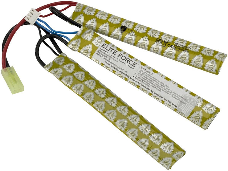 Elite Force 11.1V Lipo 1200 15C Tri-Panel Battery (Connector: Small Tamiya)