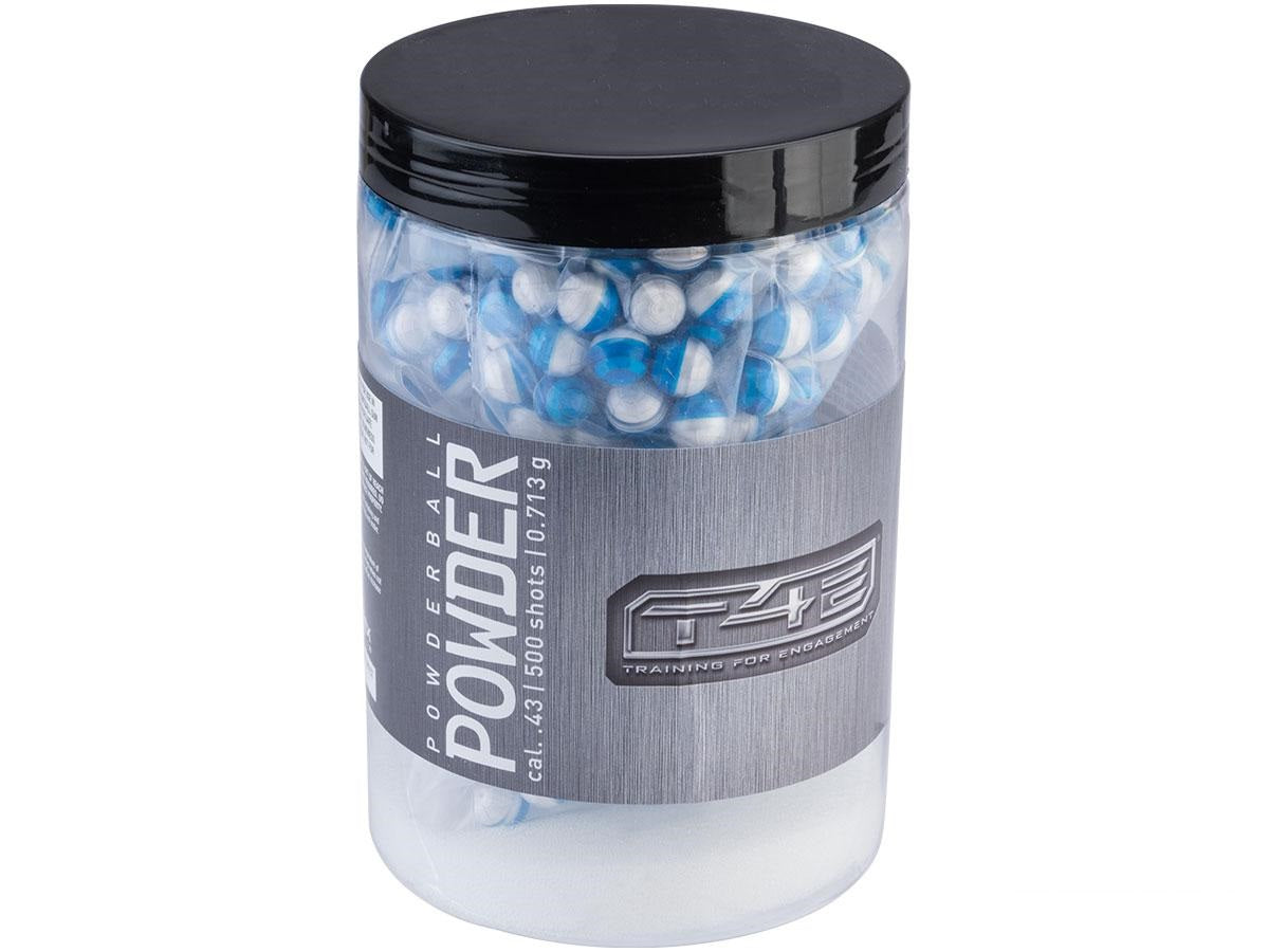 T4E Training for Engagement .43 Caliber Premium Powder Ball Training Munitions (Blue/White / 500 Rounds)