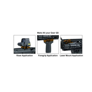 UTG 5-Slot QD Lever Mount Adaptor and Riser, Medium Profile