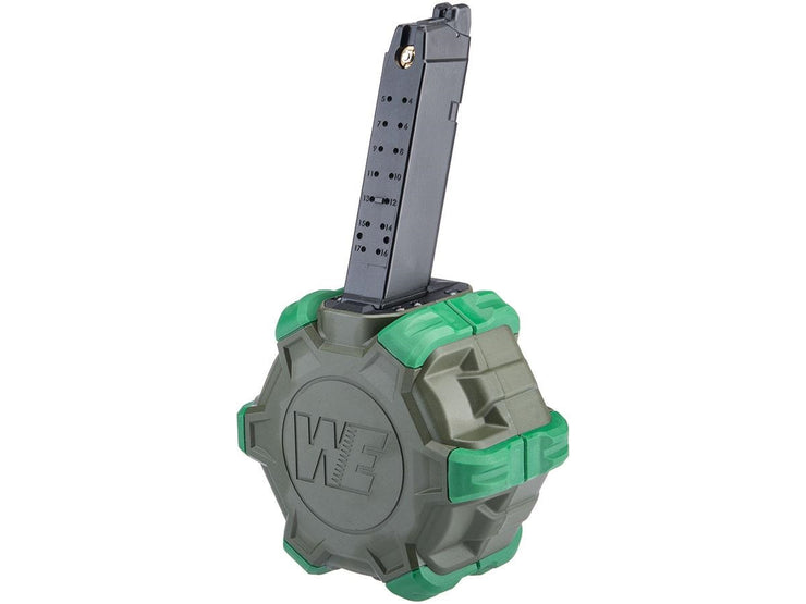 AW Custom Drum Magazine for Gas Blowback Airsoft Pistols & Rifles (SAI BLU/Elite Force GLOCK)