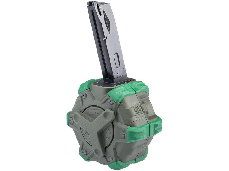AW Custom Drum Magazine for Gas Blowback Airsoft Pistols & Rifles (M9)