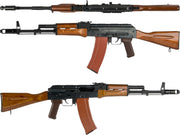 WE Full Metal AK-74 Airsoft Gas Blowback Rifle w/ Real Wood Furniture (Model: Bakelite Magazine)