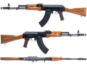 WE-Tech AK-47 with Wood Furniture Airsoft Gas Blowback Rifle (Model: Steel Magazine)
