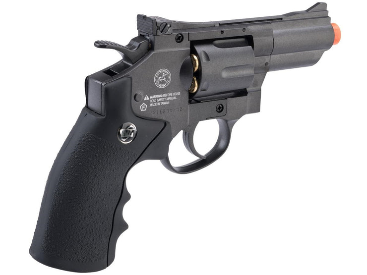 WinGun CO2 Powered Full Metal High Power Airsoft 6mm Magnum Gas Revolver (Black - Standard Grip / 2")