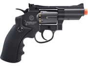 WinGun CO2 Powered Full Metal High Power Airsoft 6mm Magnum Gas Revolver (Black - Standard Grip / 2")