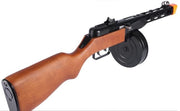 PPSH-41 WWII Electric Blowback Airsoft AEG Submachine Gun w/ Drum Mag and Real Wood