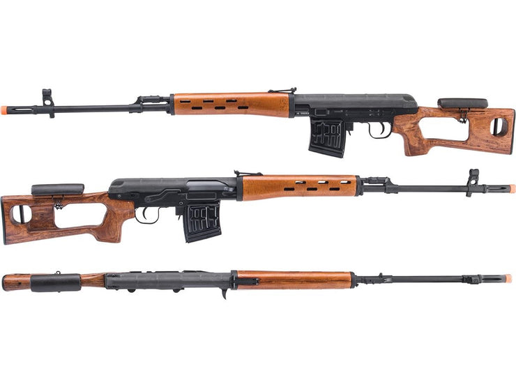 A&K SVD Dragunov Airsoft AEG Sniper Rifle w/ Metal Gearbox (Model: Real Wood Furniture)