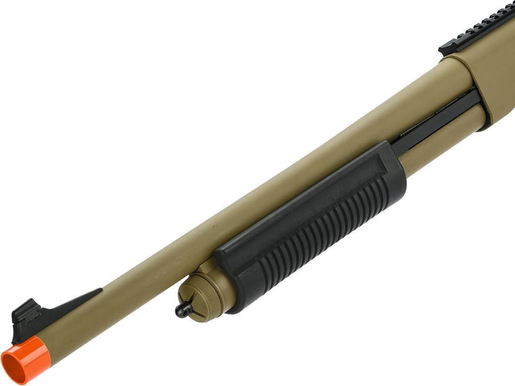 Golden Eagle Scattergun M870 Gas Powered 3/6 Shot Pump Action Full Metal Airsoft Shotgun